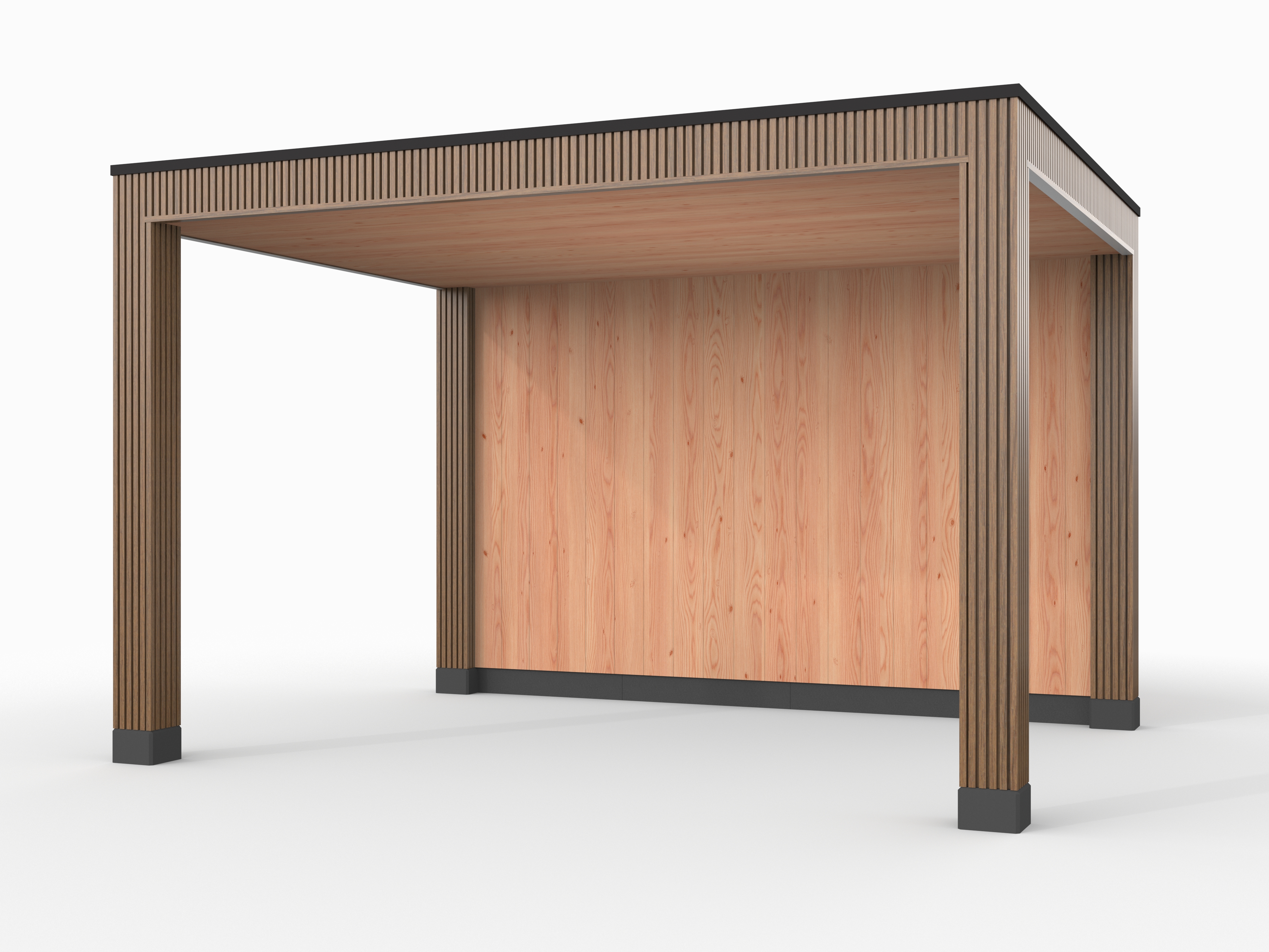 Douglas overkapping, 400 x 300, met achterwand, Westwood Rhombus Teak - Afbeelding 1